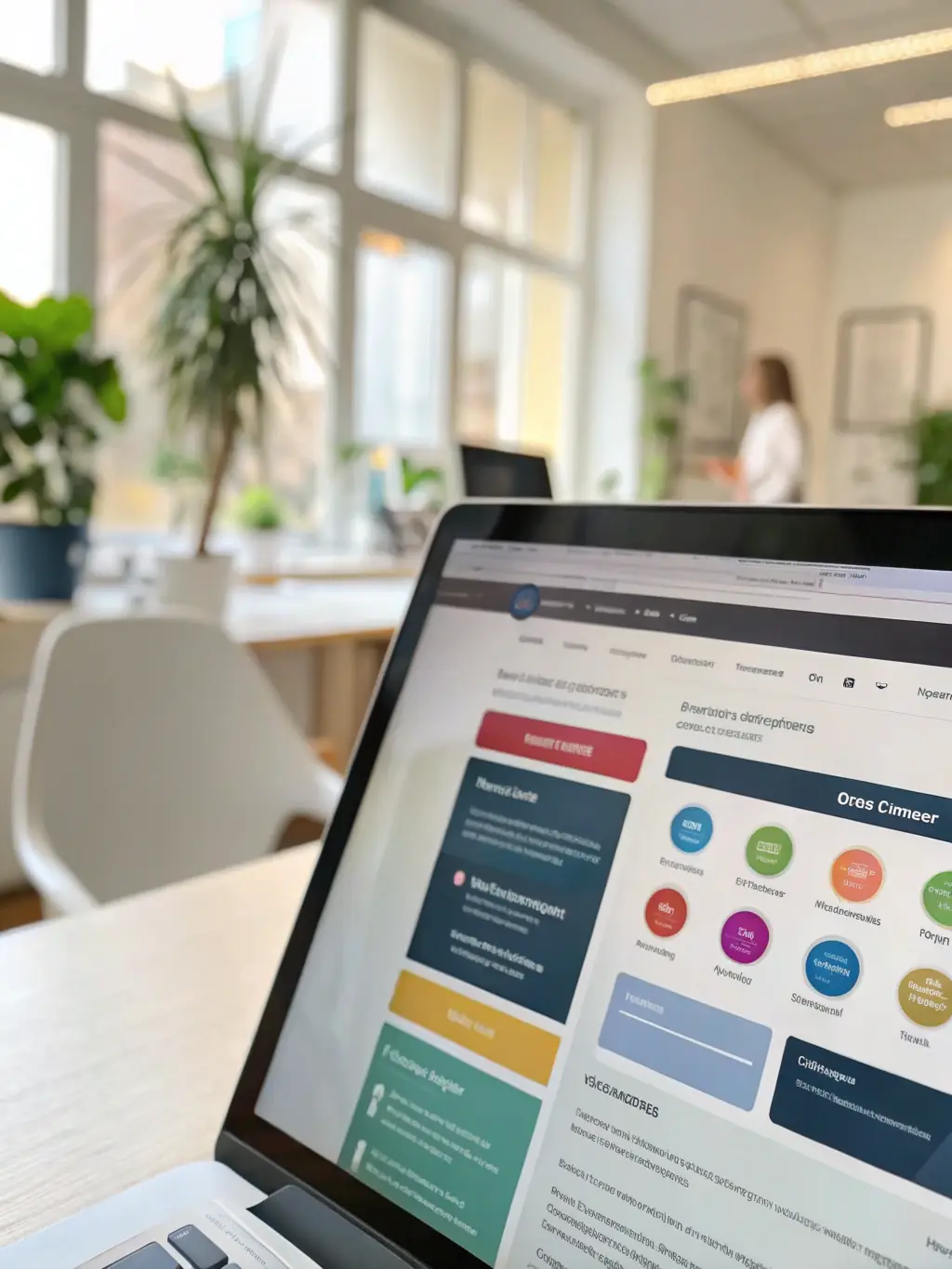 A clean and modern website interface with easy-to-navigate menus and clear call-to-action buttons, emphasizing user experience.